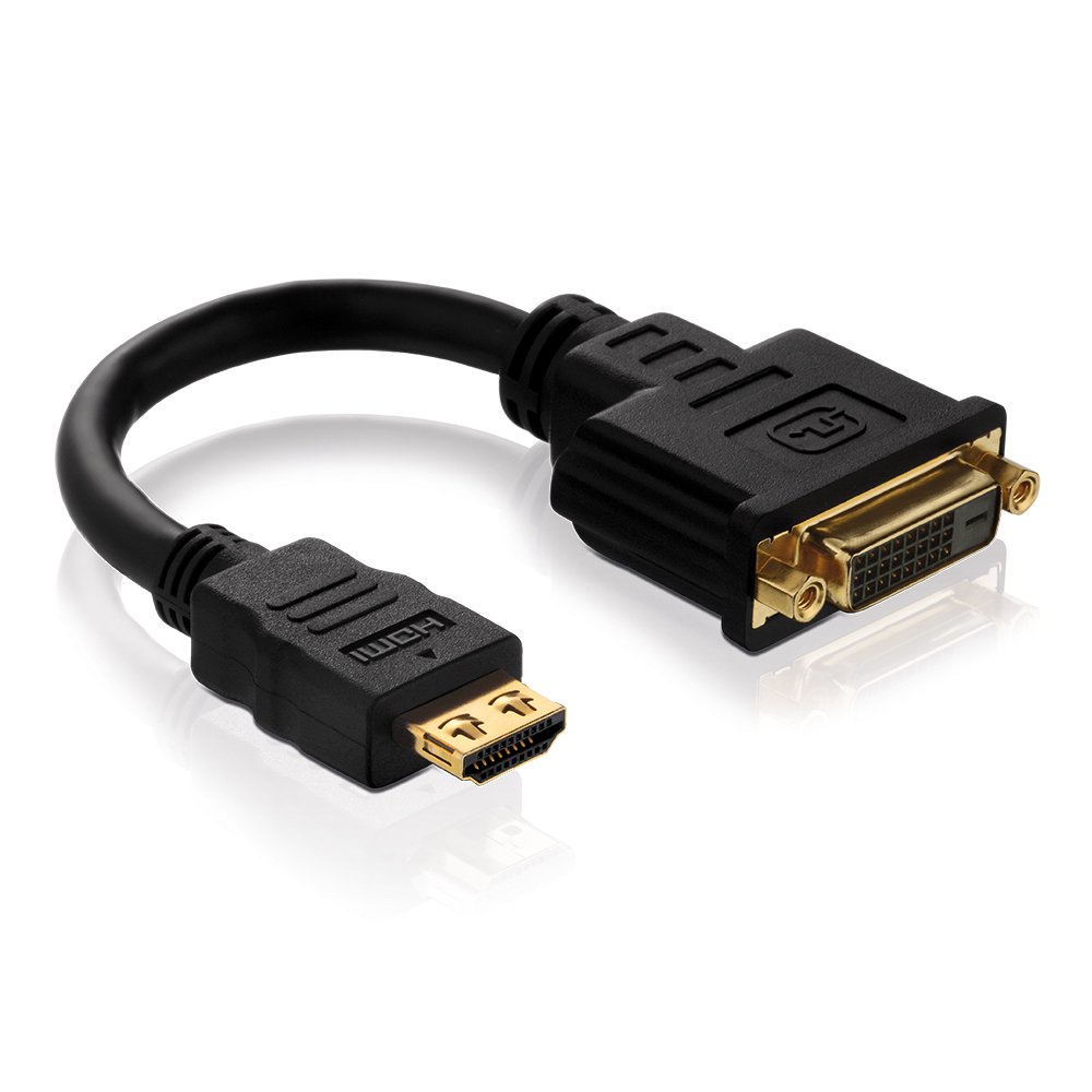 PureLink PI060 PureInstall Series HDMI/DVI Adaptor HDMI A Male to DVI-D (24+1-Pin) Female Certified High Speed 0.1 m