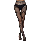 Leypafy Sexy Fishnet Tights Patterned Stockings High Waist Pantyhose for Women Christmas Black Plus Size