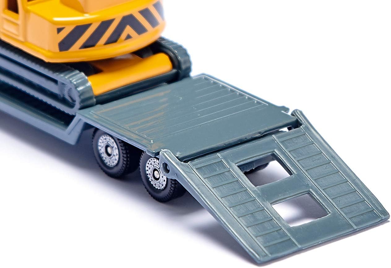siku 1611, Low Loader with Excavator, Metal,Plastic, Yellow,Grey, Opening tailgate, Detachable trailer, As Indicated - Image 4