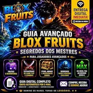 Livro Roblox Blox Fruits — Segredo dos Mestres: Guia Avançado com Estratégias, Frutas, PvP, Raids e Conteúdos Exclusivos