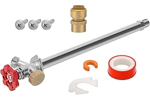 Solimeta 12 Inch Anti-Siphon Frost-Free Outdoor Sillcock, Lead-Free Brass Frost-Proof Faucet Bib with Backflow Preventer, 1/2