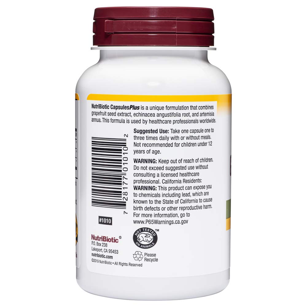 NutriBiotic Grapefruit Seed Extract CapsulesPlus, 125 mg of GSE, 90 Count