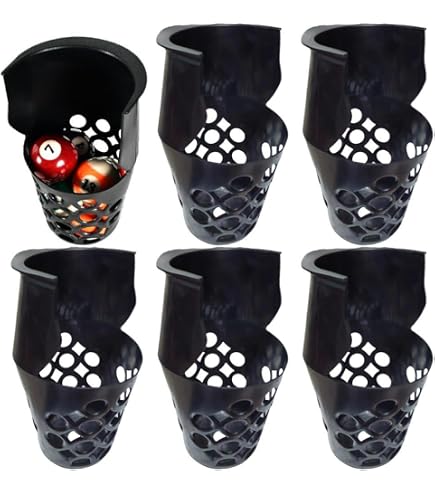 Lot De 6 Poches Filet Pour Table De Billard – Sacs En Maille Coton Noir Solides Et Durables