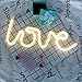 DELICORE Decorative LED Love Shaped Neon Night Light with Warm White Lamp-Neon Night Light Operated by Battery/USB for Children's Room Party Christmas Wedding Decoration