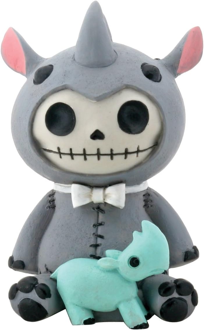 SUMMIT COLLECTION Furrybones Rhino Buster Signature Skeleton in Rhinoceroses Costume with Baby Blue Rhino