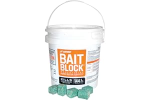 JT EATON Bait Block Peanut Butter Flavor Rodenticide – 9 lb. Pail – Effective Rodent Control Bait Blocks – Long-Lasting and Easy to Use