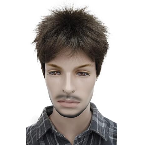 Buy Wiginway Beauty Fake Synthetic Short Medium Ash Brown Boy Wig