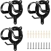 Dunzy 3 Counts Horse Bridle Rack Bracket Bridle Hooks Tack Storage Halter Hanger Metal Holder with Tubes and Screw for Horse Barn Supplies(Black)