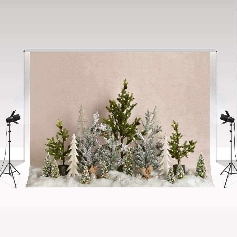 Kate Christmas Photography Backdrop 2.2x1.5m/7x5ft Winter Snowflake Christmas Tree Photo Background for Newborn Portrait Studio X-mas Party Decoration
