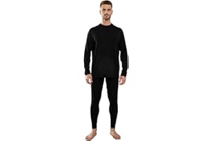 LEADHALO 100% Merino Wool Base Layer Mens, 250 Midweight Mens Thermals Top and Bottom Set,Thermal Underwear for Cold Weather