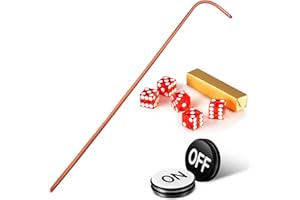 Leyndo Craps Tabletop Game Set, Includes 24" Craps Rattan Stick, Casino Grade AAA 19 mm Dice, 3" Craps ON/Off Poker Button for Craps Game Table
