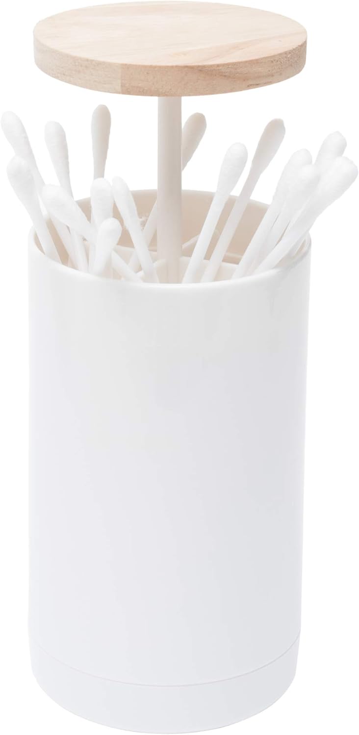 Canisters Home Cotton Swab Dispenser with Push PopUp Cotton Swab