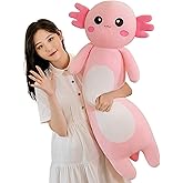 Somao Long Axolotl Plush Pillow, Cute Axolotl Stuffed Animal Body Plush Soft Plushies Doll Toy for Girls Boys(100cm/39.3inch,Pink)