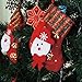 Ivenf Christmas Mini Stockings, 12 Pcs 6 inches Felt with 3D Santa Snowman, Gift Card Cutlery Bags Silverware Holders, Bulk Treats for Neighbors Coworkers Kids Cats Dogs, Small Red Xmas Tree Decor Set
