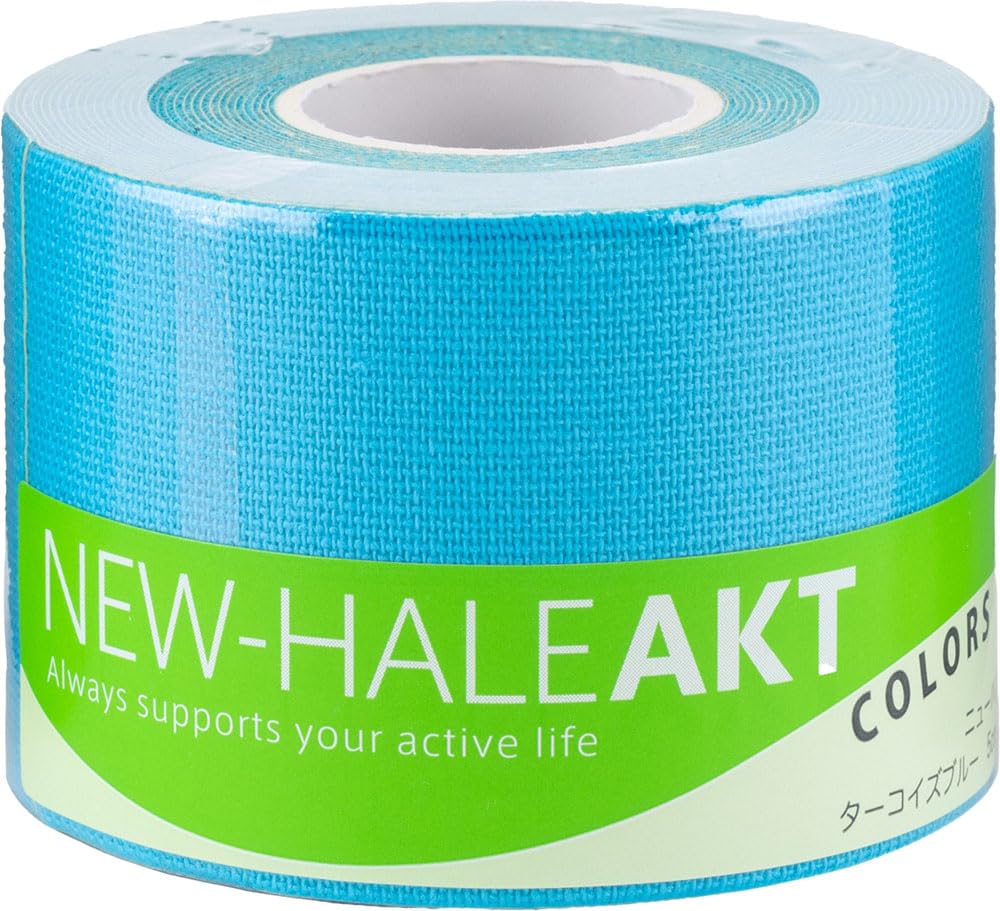New-HALE(ニューハレ) テーピングテープ ロールタイプ ひじ ひざ 関節 筋肉 サポート AKT Colors ターコイズブルー (5cm×5m) 731589商品画像