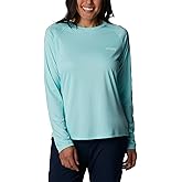 Columbia Women's PFG Tidal Tee II Sun Protection Long Sleeve Shirt, Gulf Stream/White Logo, X-Small