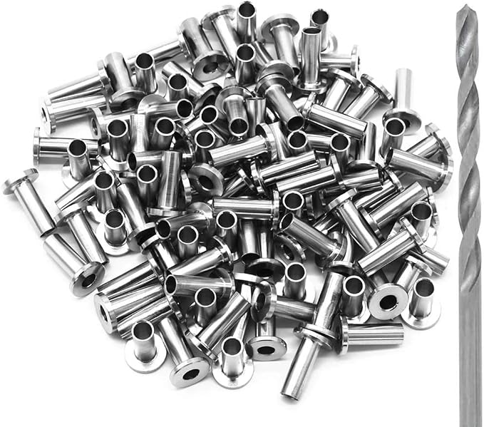 VEVOR Kit Manchons Acier Inoxydable T316 Pour Câbles Garde-Corps - 121 Pièces, Pour Câble 1/8", Installation Facile