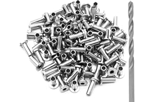 WELTEK [100-Pack] Stainless Steel Protector Sleeves for 1/8" 5/32" or 3/16" Cable Railing, Wood Posts, DIY Balustrade - T316 