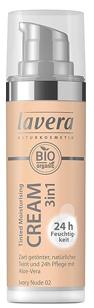 lavera Tinted Moisturising Cream 3in1 -Ivory Nude 02- Getönte Feuchtigkeitscreme ? Hautpflege und Farbe ? Vegan ? Naturkosmet
