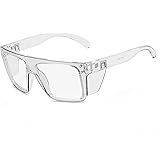 BINGKING UV400Transition Photochromic Safety Glases Light to Dark Grey Lenses ANSI Z87 Impact Approved Wraparound Style Frame