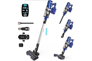 UMLo Cordless Vacuum Cleaner, 300W 30Kpa Cordless Stick Vacuum with LED Display, Up to 60mins Runtime, 4000mAh Battery Cordless Vacuum, 6 in 1 Light Vacuum Cleaners for Home Pet Hair Carpet Floor, V11