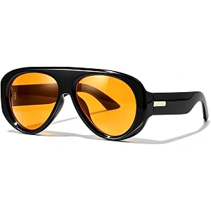 Breaksun Retro Oversized Aviator Sunglasses for Women Men Trendy 70s Big Shield Sun Glasses Thick Frame Vintage Shades