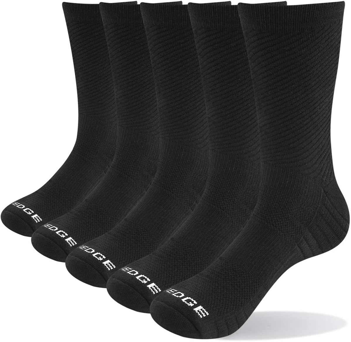 YUEDGE 5 Pairs Pack Mens Cotton Cushion Walking Sports Hiking Socks
