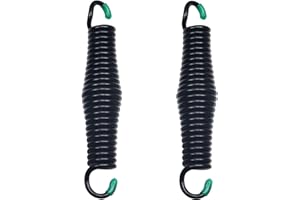 PMIIO Porch Swing Springs Hammock Chair Spring Hold up to 1300lbs Heavy-Duty Chrome Springs for Hanging Chairs Ceiling Mount Porch Swings Punching Bag - 2 PCS Black