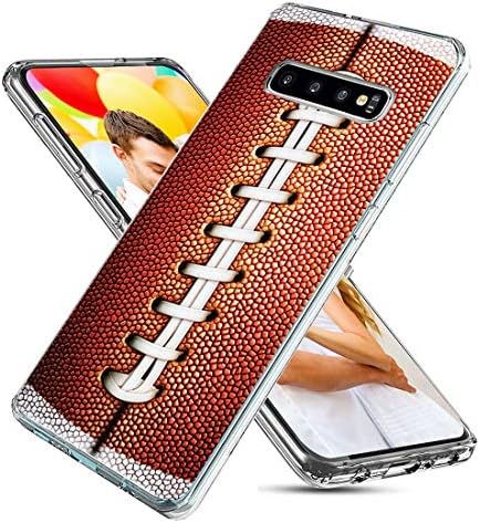 Samsung Galaxy S10 Plus Case,CHICHIC Slim Flexible Soft TPU Silicone Protective Phone Case Cover with Cute Art Design for Samsung Galaxy S10 Plus S10+,Funny Sports Design Brown Football