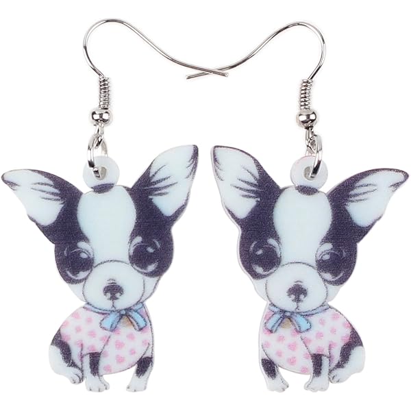 Orecchini Pendenti Chihuahua BONSNY – Stile Folk Messicano Colorato – Ipoallergenici