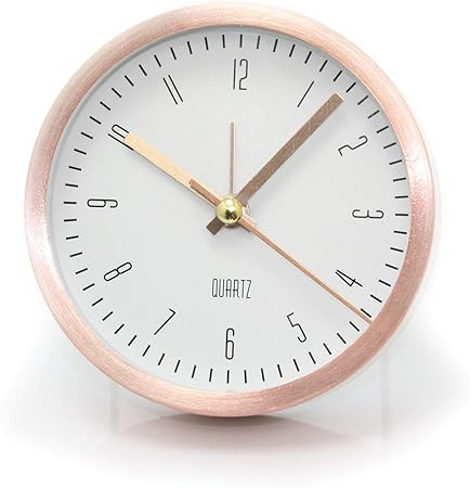Carousel Home And Gifts Rose Gold Analogue Bedside Alarm Clock Modern Desk Clock With Stand Amazon Co Uk Kitchen Home
