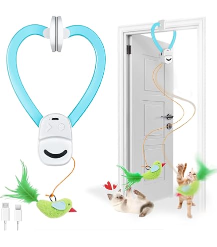 Auto/Remote Control Interactive Cat Toy - Mouse Hunting Treadmill With DIY Feather, Sky Blue - View #6