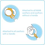 MAM Clip 2 Pack Soother Clips Adjustable Lightweight White Blue Strap view 3