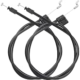 TKMOS 2PCS Universal Recliner Cable Replacement - Sofa Couch Recliner Pull Cable 37inch, 5mm Cable Barrel End S-Shaped Hook Exposed Cable