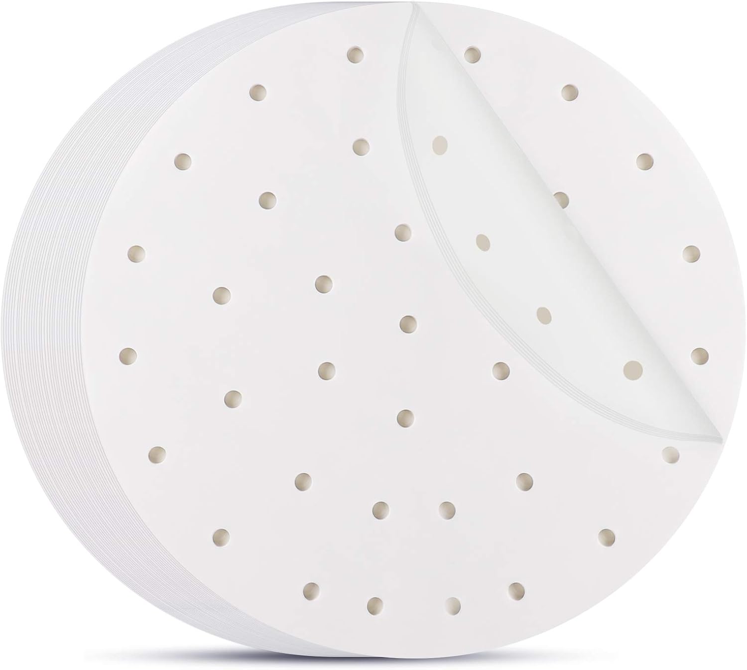 Air Fryer Liners 10 Inch, Beasea 200pcs Air Fryer Parchment Paper White Air Fryer Filter Paper Perforated Parchment Paper Bamboo Steamer Papers for Air Fryer and Steaming Basket