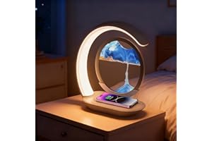 Sand Art Liquid Motion, 2026 New 3D Moving Sand Picture Sandscapes Lamp, 3-in-1 Sleep Aid Lamp/Wireless Charger/Sandes Displa