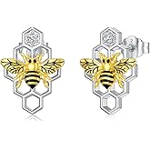 PELOVNY Animal Dangle Earrings Sterling Silver Hypoallergenic Moss Agate Crystal Moonstone Earrings Bee Butterfly Dolphin Peacock Phoenix Jewelry Birthday Christmas Gifts for Women