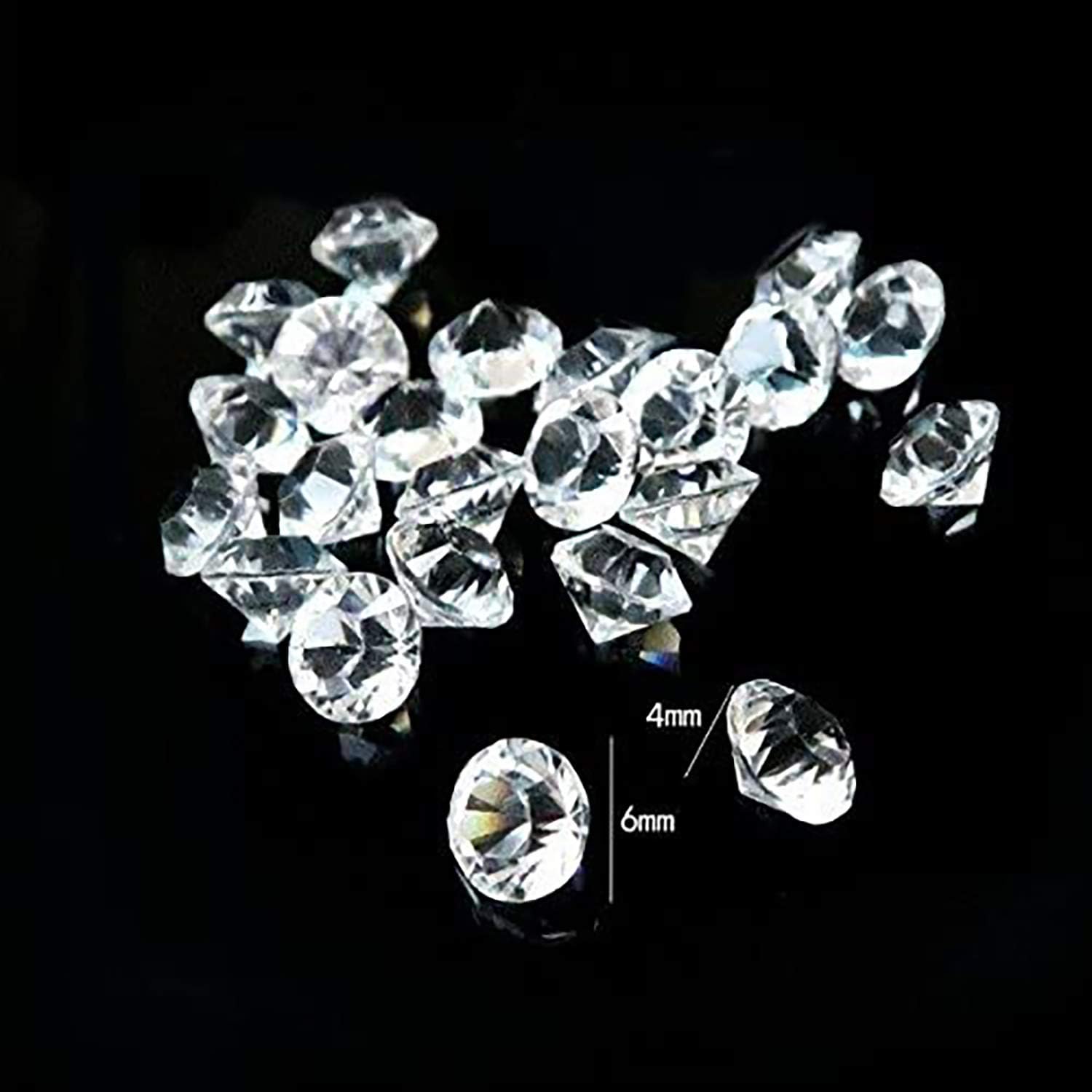 TOAOB 3000 Pieces 6 mm Clear Tiny Acrylic Table Scatter Crystals Diamonds Rhinestones for Table Decorations Wedding Decoration Bridal Shower Decoration - Image 4