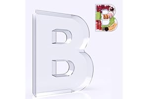 RUFHVTY 11" Acrylic Letter Charcuterie Box, Reusable Fillable Alphabet Number Shaped Form Tray for Birthday Anniversaries, Party Decorative Serving Plates Display Candy Cake (B)