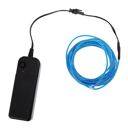 Segolike 1M/3M LED Flash Flexible Neon Light Glow EL Strip Tube Wire Rope Bar Decor - blue, 3 Meters