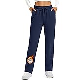 TACVASEN Women's Fleece Lined Sweatpants Winter Thermal Sherpa Pants with Pockets High Waisted Warm Cotton Lounge Casual