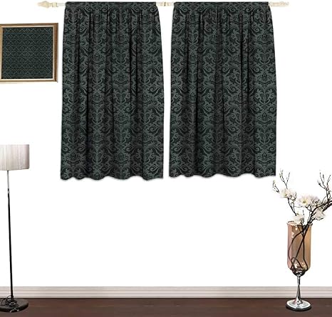 Amazon Co Jp Maikechen ダークブルー ノイズフリー ハトメトップカーテン リビングルーム用 オーシャンウェーブ インスパイアパターン 楕円 水平 カービーライン 穏やか セレネ エレガントな外観 ブルー ダークブルー W84 X L84 ホーム キッチン