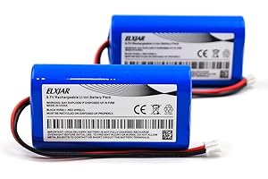 Coonyard (2-Pack) 3.7V 4400mAh ICR18650 Rechargeable Li-ion Battery Pack with PH2.0 2P Plug for Electronics, Toys, Lighting, Equipment