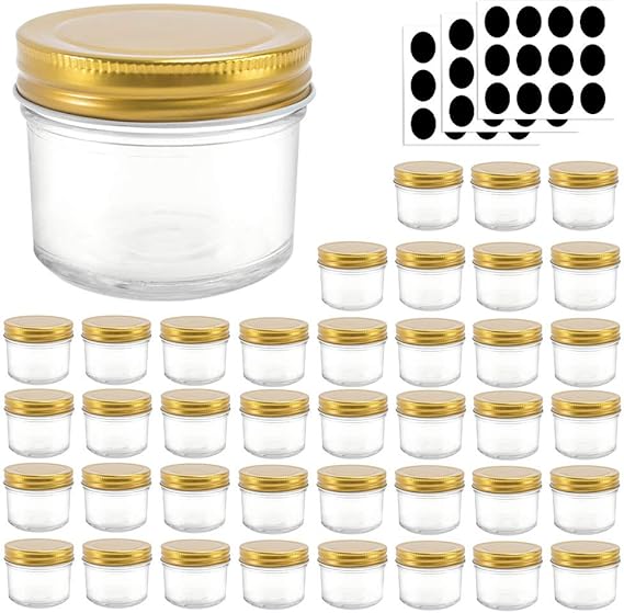 Betrome 4 oz Glass Jars,40 Pack Mason Jars with Regular