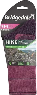Bridgedale HIKE Midweight Merino Performance Boot Womens Berry view 5