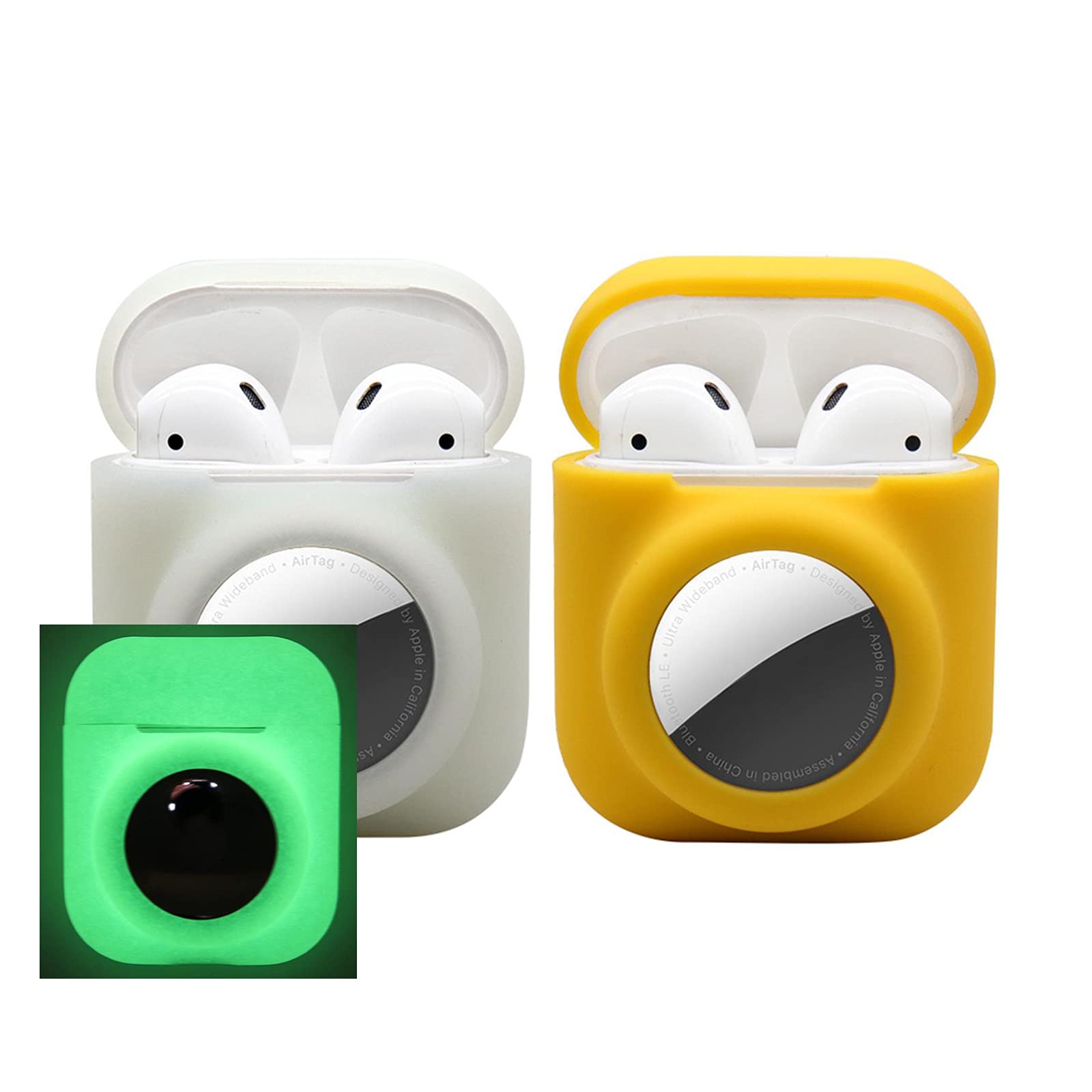[2 Pack] Glow Green Compatible for Airpod 1st 2nd