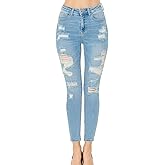 Wax Jeans Women's Push-Up Destructed Skinny True Stretch Jean Butt I Love! Light Denim Size 7
