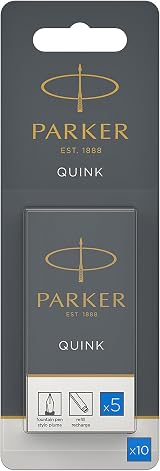 Parker Fountain Pen Ink Refill Cartridges Long Blue QUINK 10 Count view 6