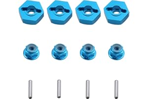 Hobbypark 12mm Aluminum Wheel Hex Drive Hub Adaptor (4P) & M4 Locknut (4P) RC Model Car Parts Blue