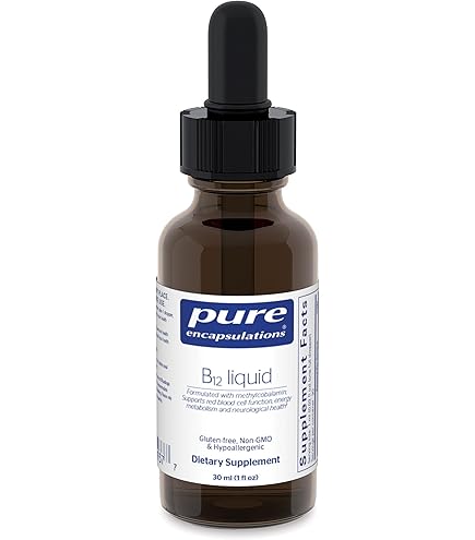 Amazon.com: Pure Encapsulations B12 5,000 Liquid - Vitamin B12  Methylcobalamin Supplement to Support Energy, Nerve Health, Cognitive  Function & Blood Cells* - Liquid Drops - 1 Fl Oz : Health & Household